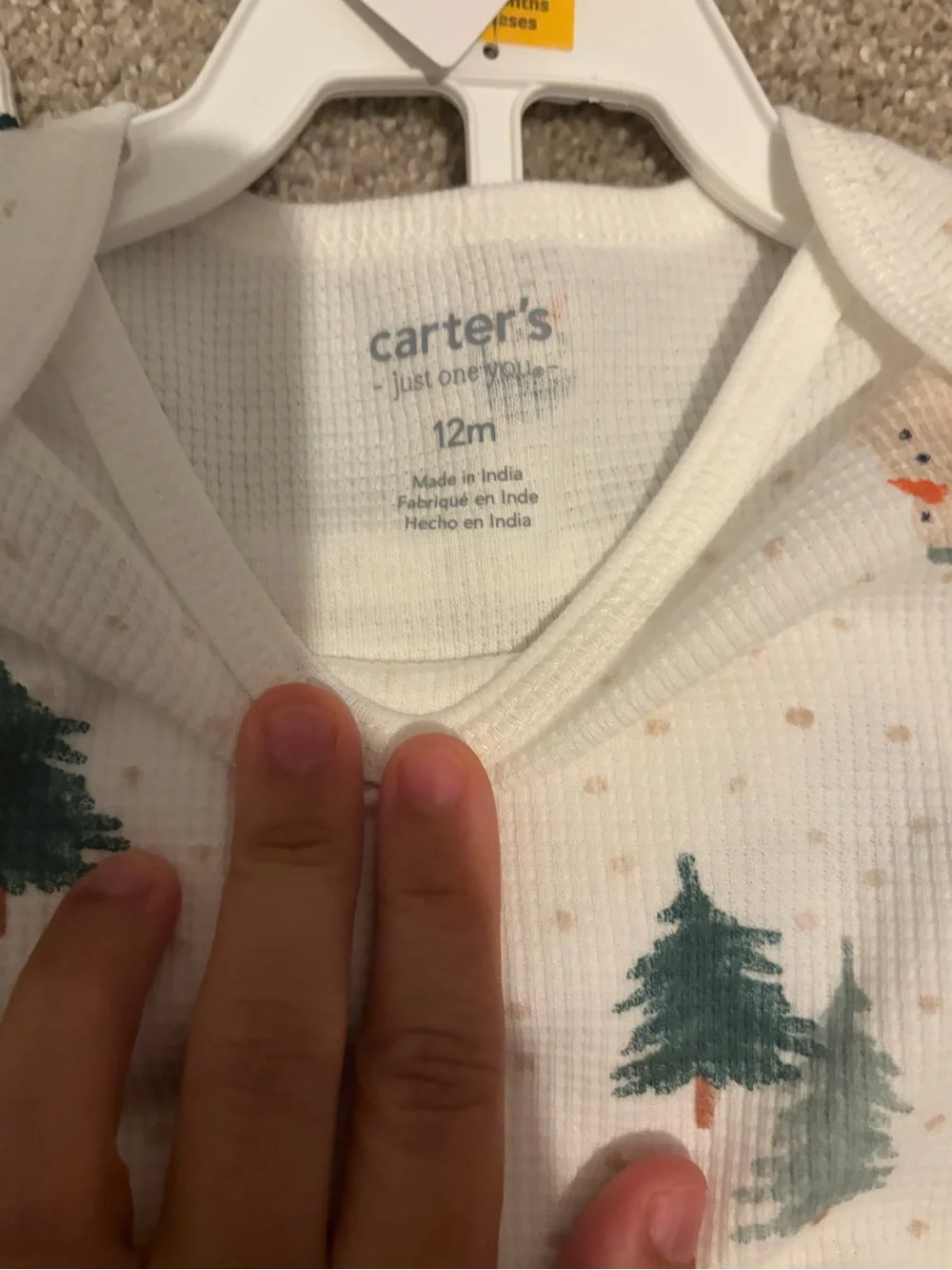 Carter's Cream & Red Holiday Train and Tree Pajama Set